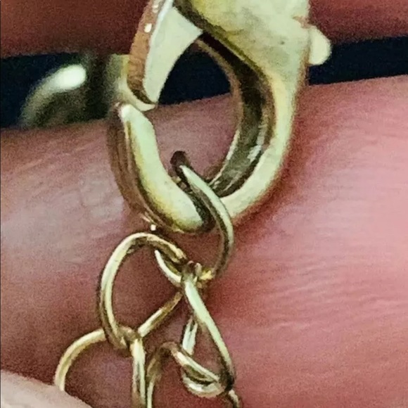 Long orange enamel link chain necklace - Picture 6 of 8